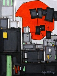 Salman Farooqi, 12 x 16 Inch, Acrylic on Canvas, Cityscape Painting-AC-SF-134